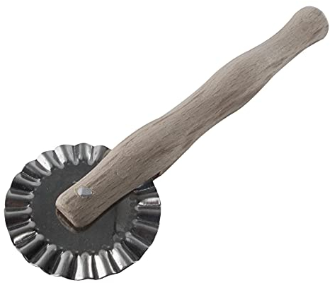 WooDeeDoo Fluted Pastry Wheel | Wooden Handle Pasta Dough Cutter Slicer | Baking Tool