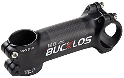 BUCKLOS Rennrad-Vorbau 31,8 60 mm 70 mm 80 mm 90 mm 100 mm 110 mm 120 mm 6 17 Grad – 3K-Kohlefaser + Aluminium Rennrad-Vorbau, superleicht verstärkt, passend für 31,8 mm Lenkervorbau, 28,6 mm Gabel