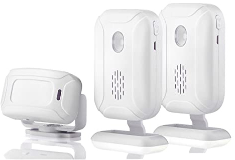 Motion Sensor Doorbell for Business Entry, Store Welcome Buzzer Monitor, Outdoor Door Chime Kit: Infrared Motion Sensor Detector for Elderly Caregiver Reminder - LED Indicators