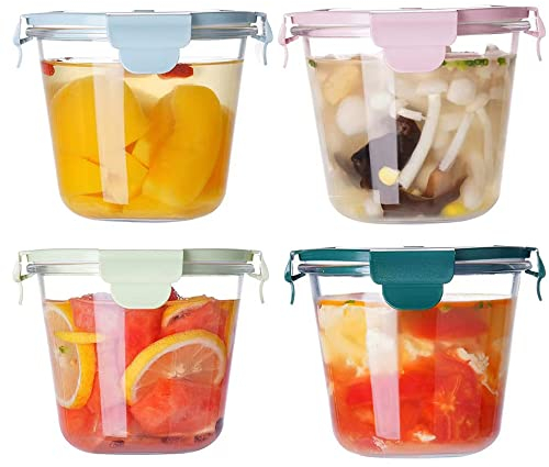 S.ROKE TTAN Contenitori per alimenti in vetro, 710ml Contenitori per alimenti in vetro con coperchio, Meal Prep Contenitori con，per cucina domestica o ristorante Per Microonde, Lavastoviglie, Forno-4