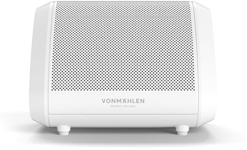 VONMÄHLEN Air Beats Mini - Wireless Bluetooth Lautsprecher mit unverwechselbarem Sound – wasserdichte Musikbox für 13 Stunden Musikgenuss – Kompatibel mit Allen Bluetooth-fähigen Geräten - White
