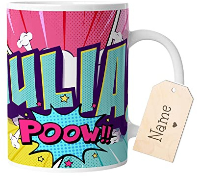 timalo® Coole Geschenk Tasse personalisiert mit Namen im Comic Style | Bunte Graffiti Cartoon Kaffeetasse für Kinder | Mädchen Frauen | mug-gamer-61