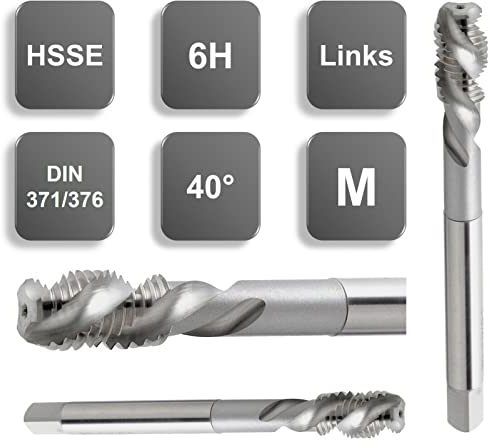 HSSE Gewindebohrer, Industrie Maschinengewindebohrer, links mit Spirale 40° 6H Form C M3 bis M16 Metrisch, Made in Germany (M14)