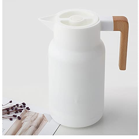 Teiera multiuso, Teiera isolata, Brocca da caffè isolata, Boccette termiche for bottiglie con manico in legno Pentola isolante for uso domestico Bottiglie termiche di grande capacità Pentola isolante