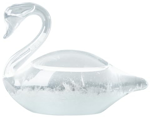 Sturmglas Verschleiß Prädiktor, elegante Schwan -Sturmglas Wetter Dekorative Kristallglas Barometer Wetterstation Valentinstag Geschenke für Bürodesktop -Dekor