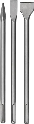 Kit de 3 brocas de cincel para taladro sds plus punta fina punta plana de 20 mm cincel punta de 40 mm longitud 250 mm