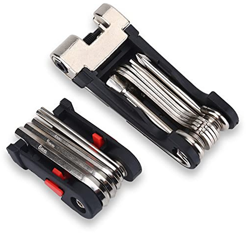 Vélo Multitools 16-in-1, Kit de réparation vélo Kit d'outils de réparation Kit d'outils de réparation pliable multifonctions Outils vélo pour les déplacements
