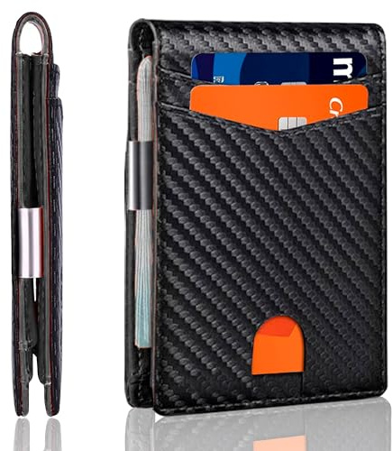 BestZings – Herren-Geldbörse mit RFID-Kartenhalter, Kreditkartenhalter für Männer, Ridge-Geldbörse mit Geldklammer, Slim Kartenhalter-Geldbörse, Geldbörsen für Männer Kompakt & Elegant