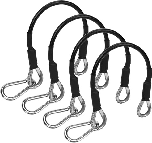 NQEUEPN 4stk 25,4cm Fitnessstudio-Verlängerungskabel mit Karabiner, Fitness-Verlängerungskabel-Ersatz Kompatibel mit Bowflex Zubehör für Heim-Fitnessgeräte für Beinverlängerung LAT/Trizeps-Pull-Down