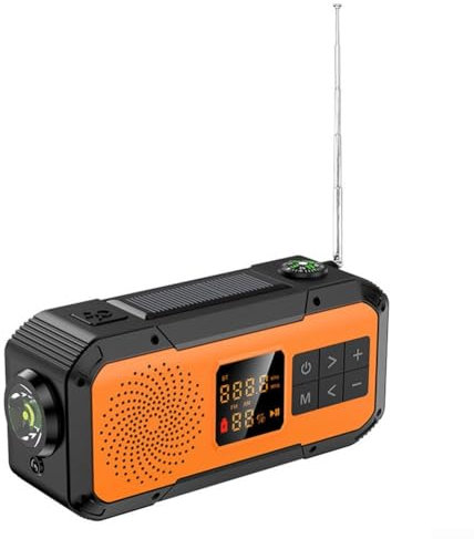 Solar Powered Weather Radio, Portable Hand Crank Radio With AM/FM, SOS Alarm, LED Torch Dynamo Radio,USB Mobile Phone Charger For Camping(orange)
