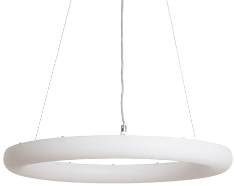 LEDKIA LIGHTING Lámpara Colgante LED Irlava 48W | CCT Seleccionable 2700K-4000K | 5280 Lúmenes | Ø500 mm | Diseño Moderno en Metal Blanco | Luz para Interior: Comedor; Salón; Oficina o Cocina