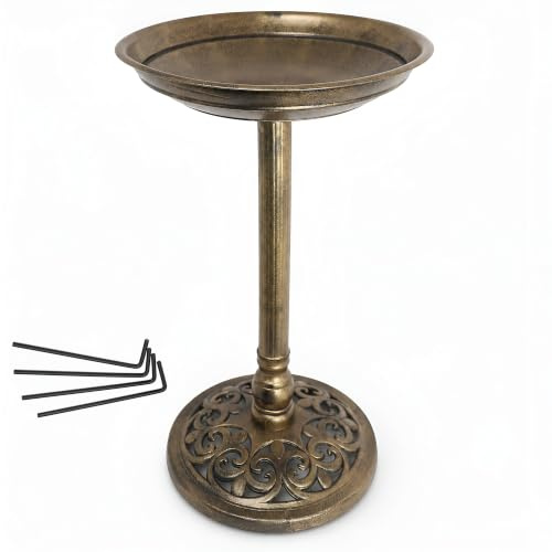 DIVCHI Vasca per uccelli da giardino autoportante per uccelli selvatici Vasca per uccelli selvatici Vasca da bagno con piedistallo per uccelli per esterni, patio, cortile e prato (vasca classica per