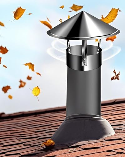 Comignolo Canna Fumaria Protezione Antipioggia per Tetto Tondo Esterno, Copertura Camino Universale per Camino in Mattoni, Sfiato Canna Fumaria Cucina Famiglia Cucina Stufa a Legna Tappo Tubo(25cm(9.8