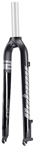Forcella rigida per mountain bike 26/27,5/29 pollici 1-1/8 forcella anteriore ultraleggera per bicicletta senza filettatura tubo dritto forcella MTB QR 9X100mm freno a disco lega di alluminio (nero