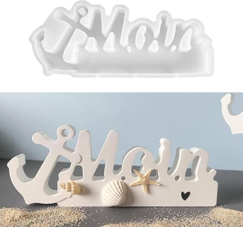 Skeadex Silikonformen Gießformen Anker, Silikonform Buchstaben Anker Moin Gießformen Silikon Anker Gips zum Gießen Silikonformen Buchstaben Silikonform Maritim Silikon Gießform Sommer (A)