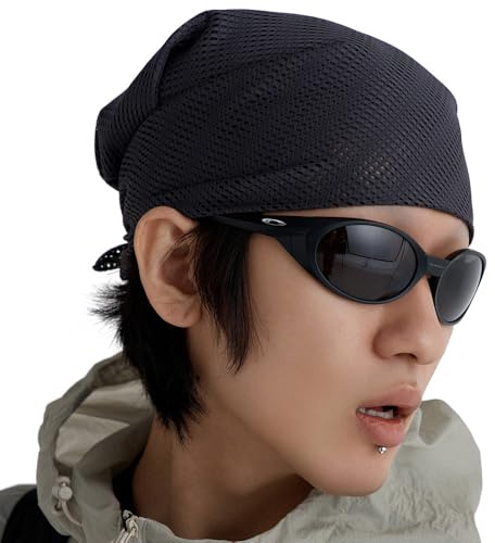 UNDERCONTROL Quick-Dry Mesh Scarf Lightweight Breathable Outdoor Bandana for Hiking, Running, Camping, Gorpcore Style Korea (CHARCOAL)