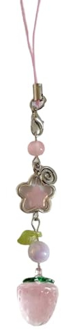 Hangsu Breloque de sac à la mode en forme de fraise délicate porte-clés breloque douce fraise pendentif de téléphone adapté pour diverses occasions pendentif de téléphone