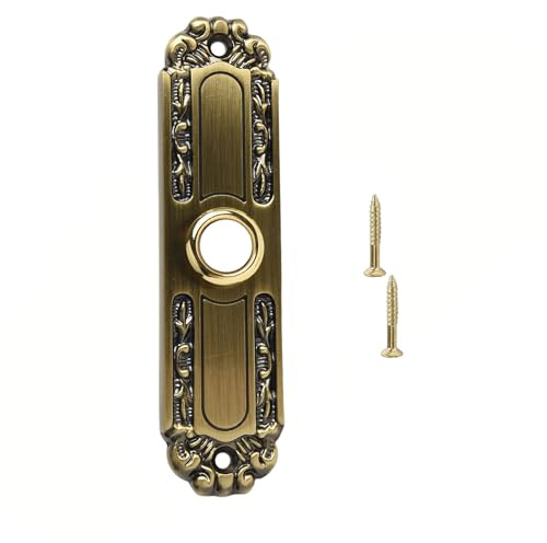 Lighted Metal Doorbell Push Button, 5 Homes Door Bells With LED Light Design, Wired Doorbell Bronze Waterproof For Front Back Door