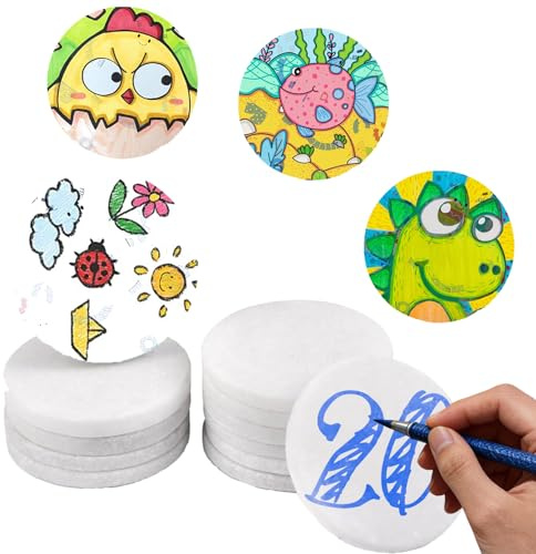 OTTOOPPXIN 20 Pezzi Sassi da Dipingere, 5 cm Pietre Piatte da Dipingere Rocce, Dipingere I Ciottoli, Pietre Piatte per Pittura per Vasi, Pittura, Acquari, Giardino, Confezione Mini, Bianco