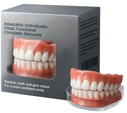 Set di protesi dentarie in silicone, set di protesi dentarie complete personalizzate avanzate, faccette dentali temporanee, faccette a scatto per denti superiori e inferiori (1pcs)