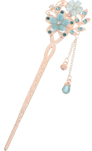 jojofuny Bastoncini per Chioma Cinesi Nappine Vintage in Lega di Zinco e Cristalli, Accessori Eleganti per Chioma Lunghi, Stile Semplice e Classico per Occasioni Speciali