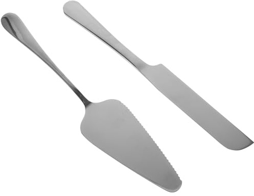 Ipetboom Set Coltelli e Pala per Torta in Acciaio Inossidabile Lama Seghettata e Manico Lungo Utensili per Taglio e Servizio Torte Nuziali Feste e Dessert Resistente e Riutilizzabile