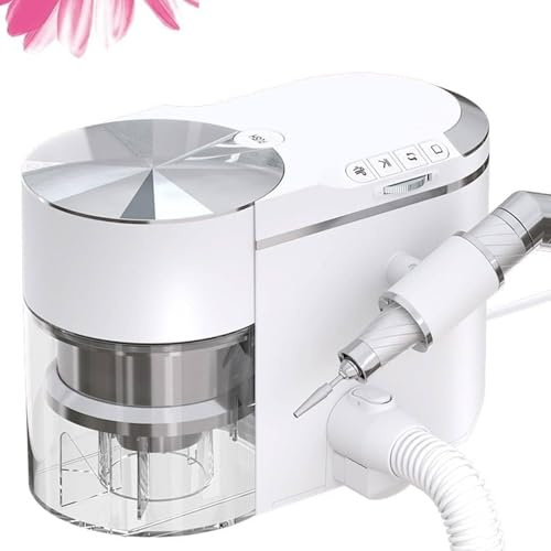 Lucidatrice per Unghie Elettrica 2 in 1 con Aspiratore di Polvere, 30000 Giri/Min velocità Regolabile, ≤68db Silenzioso, Portatile per Manicure Salone e Casa,Bianca