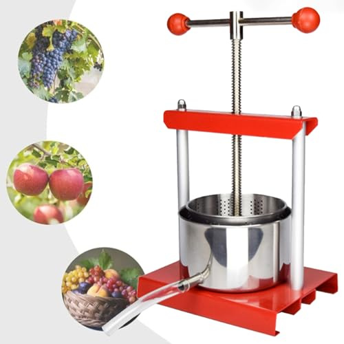 Pressa manuale per vino e frutta, per carote, arancia, bacche, verdure, tintura di formaggio, capacità 6 l
