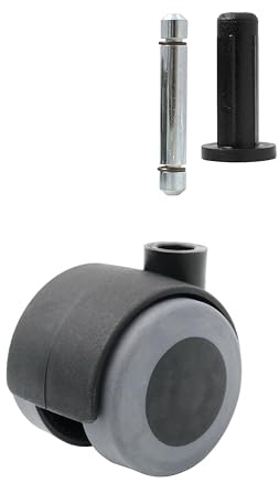 Design61 4er Set Universal Möbelrolle Ø 40mm Gummirolle Rollen für Harte Böden (Set Hülse + Stift)
