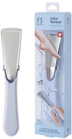 F3 Systems, Stainless Steel Callus Remover(Sky Blue), Effective for Thick Callus and Cracked Feet Pedicure Rasp, Remove Hard Skin, Grater Foot File, Foot Scrubber, Professional Foot Care
