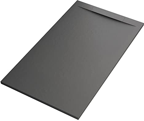 OLIMPO DOCCE - VINCENT Duschwanne aus dunkelgrauem Marmorharz in Steinoptik Beton - 90 x 170 cm