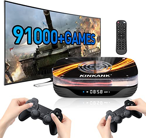 Kinhank Super Console X3 Plus Retro Video Game Consoles Built-in 91000+ Games, Android TV 9.0/CoreELEC/Emuelec 4.5 Game System in 1, S905X3 Chip, 8K UHD Output,2.4G/5G BT 4.0, USB 3.0