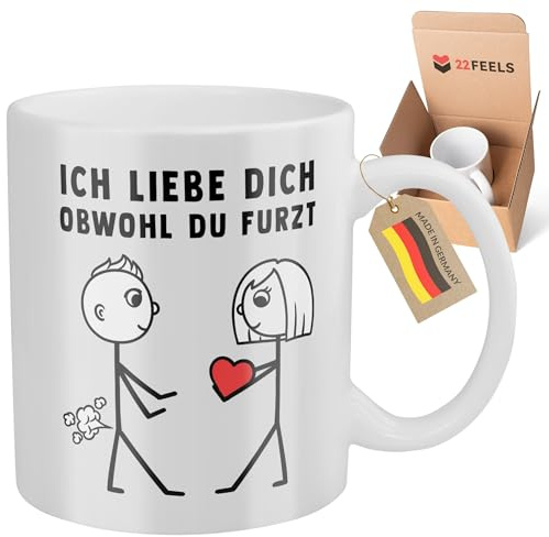 22Feels Tasse Ich Liebe Dich Obwohl Jahrestag Geschenk für Ihn Ehemann Hochzeitstag Freund Beziehung Lustig Liebesbeweis Mann Valentinstag für IhnSpruch 1 Jahr 2 Jahre Verlobter
