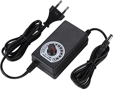 Restokki Stufenloses Volt Netzgerät, 24W Universal-Netzteil 3-24V, Universal Ladegerät 100-240V, Einstellbarer Netzteil Konverter Transformator Haushaltselektronik (EU Plug)