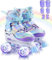 Rollschuhe Kinder Verstellbar Mädchen Rollerskates, Größe 26-37 Mit 6er Kinder Protektoren Set und Led Leuchtenden Rädern für Mädchen 1 Pair