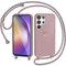 CaseLover Mobile Phone Lanyard for Samsung Galaxy S23 Ultra, Heart Pattern, Silicone Necklace Case with Removable Cord, Shockproof Bumper Case