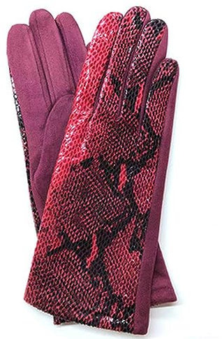 Women Gloves Winter Faux Animal Leather Snakeskin Pattern glove Suede Velvet Thicken Warm Leopard Glove