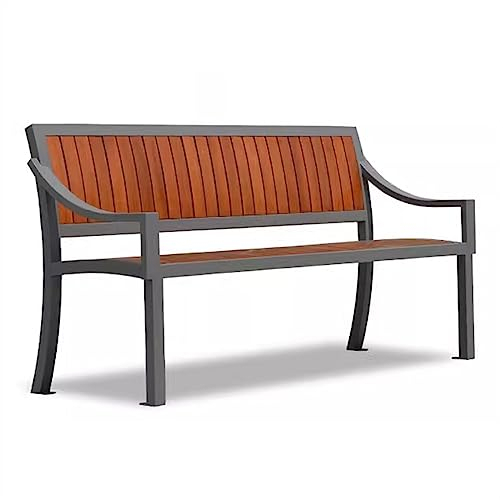 HASMI Bank Sitzbank Terrassenbank for den Außenbereich, 3-Sitzer-Gartenbank mit Armlehne, Hartholzsitzen und Rückenlehne, for Terrasse, Veranda, Pool, Balkon, Hof Gartenbank (Size : 180x58x85CM)
