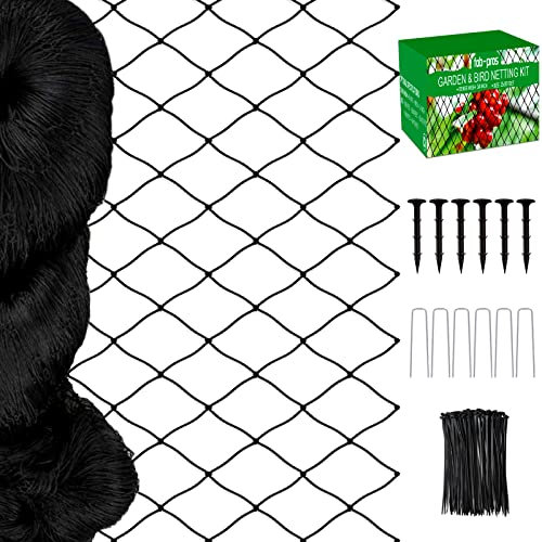 Filet anti-oiseaux pour protection de jardin – Filet de volaille de 30 x 30 m pour poulailler, filet de jardin en maille de 1,9 cm, filet d'arbres fruitiers pour myrtilles, légumes contre les