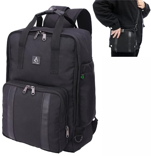 Aerolite 40x20x25cm Ryanair 20L Eco-Friendly Backpack with Removable Small Carry Pouch Travel Carry On Hand Cabin Luggage Flight Rucksack Bag 40x20x25 Ryanair Approved Black
