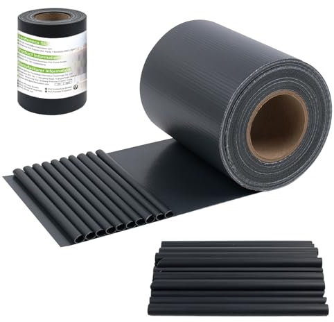 Sunnylaxx Frangivisto Recinzione Schermi di Privacy Protetto, 450g/m² PVC Schermo da Giardino 35m x 19cm con Strisce di Fissaggio, Esterno Balcone, Antracite