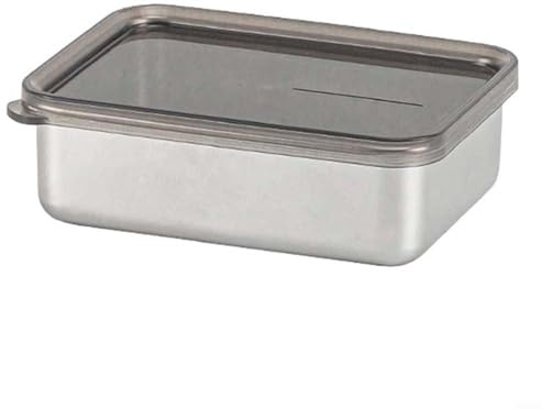 HEBEOT Boîtes de conservation alimentaire en acier inoxydable avec couvercle hermétique | Boîte à déjeuner en métal (400 ml)