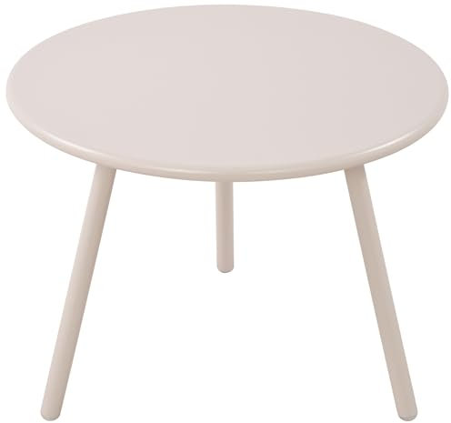 CLP Couchtisch Minot I Runder Loungetisch für draußen und drinnen I Gartentisch wetterfest und UV-beständig I Outdoor Beistelltisch, Farbe:hellgrau