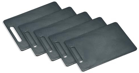 Kesper 30474 | 5er Set Schneidebrett aus Kunststoff, grau 29 x 19,5 x 0,5 cm