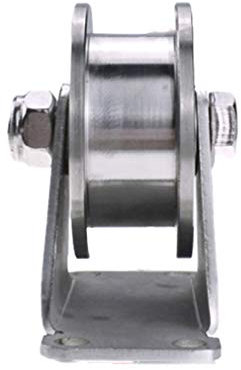DMMFTERL Lenkrolle mit Nut, Hochleistungs-Seilrolle, Richtungsrolle aus Edelstahl 304, Raddurchmesser 100 mm/4 Zoll, Doppellager, für Drahtseilschienen, Schiebetüren (H-Typ)
