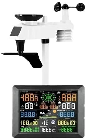 HPHPH Estación meteorológica, Estación Meteorológica Profesional 0310 Internet Inalámbrico con Sensor Exterior Pluviómetro Pronóstico de Vida Inteligente Viento, Termómetro, Higrómetro