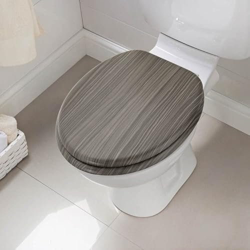 New Grey Wood Toilet Seat – Stylish- Unique and Decorative Addition to Elevate Your Bathroom Decor with A Modern Touch.