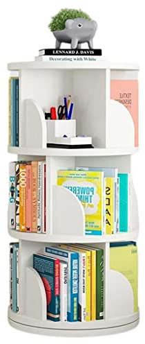 360 Grad drehbares Kinder-Bücherregal und Spielzeug-Nizer für Kinderzimmer, weiß, 40 x 98 cm