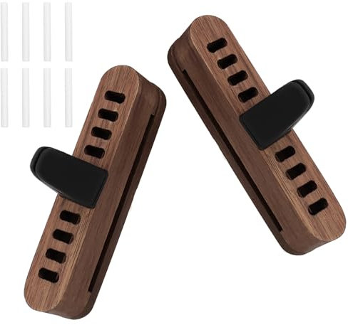 Deodorante per auto, 2 pezzi per auto, diffusore di profumi, per interni in legno, per auto, diffusore di oli essenziali con 8 cuscinetti di ricarica