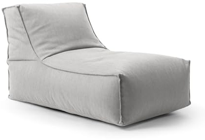 mokebo Outdoor Sitzsack für Kinder & Erwachsene 'Der Sundowner', Bean Bag mit Füllung oder Bodenkissen für Indoor & Outdoor, auch als Liegekissen, Relaxliege oder Liege in Lichtgrau